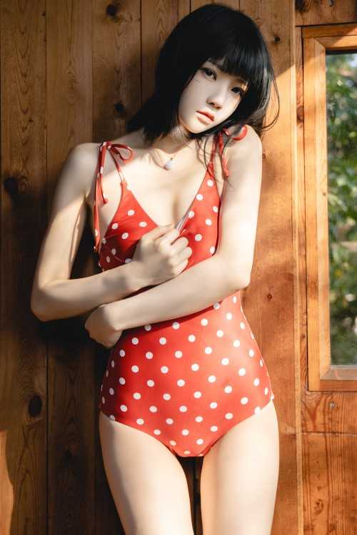 Cosplay 桜桃喵 红波点 Red Polka Dot